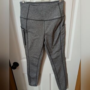 Gray Fleece-lined Leggings